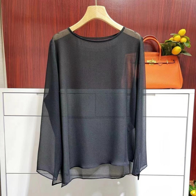 jieve 여성 여름 긴팔 썬브렐라 자켓 투명 얇은 자외선 차단 셔츠 SZ120308, 블랙