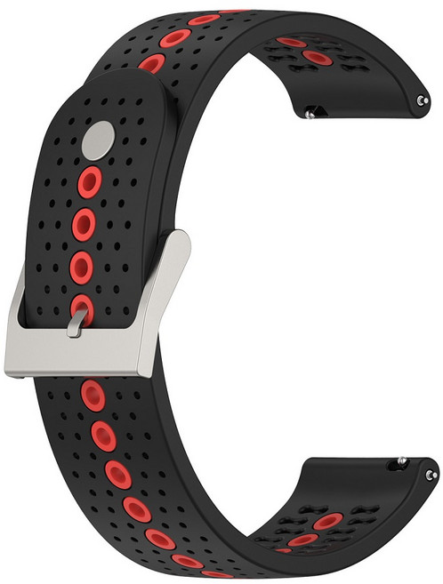 運動矽膠錶帶 適用 Garmin Bounce 2 手錶 雙色 20mm 錶扣式 快拆, 黑橘, 1個