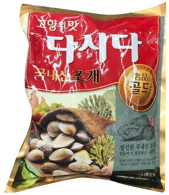 Korea CJ CheilJedang 프리미엄 골드 조개 스튜 수프 스톡 조개탕 시즈닝 다시다 한국 인스턴트 국수 국수 핫팟 다시국국산조개 283.5g(10온스), Korea CJ CheilJedang 프리미엄 골드 조