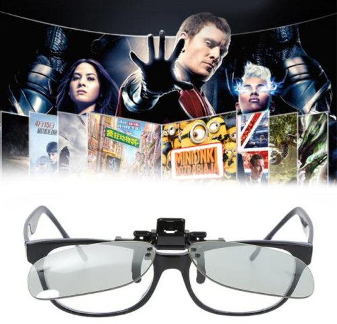 브랜드 새로운 1x 블랙 프레임 레드 블루 범용 3D 안경 차원 입체 영화 게임 DVD 블랙 3D 안경, 한개옵션1, 1) as picture