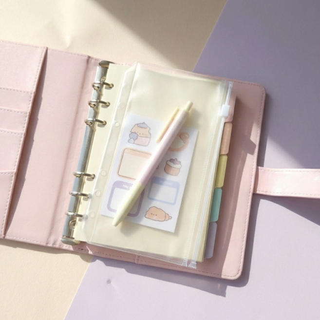 A6 6공 다이어리 속지 바인더 리필 내지 현금생활, 3개, 1매