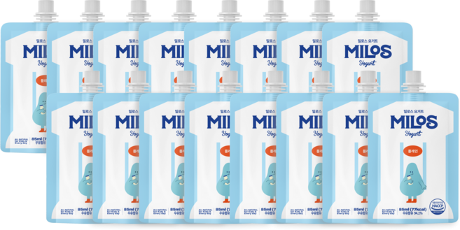 밀로스 어린이 요거트 자일리톨 파우치형 요거트볼, 16개, 85g, 플레인