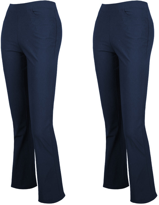 [1+1]여성나팔바지 여자 여성 짱짱한 스판 세미와이드 부츠컷 슬랙스 밴딩바지 단체