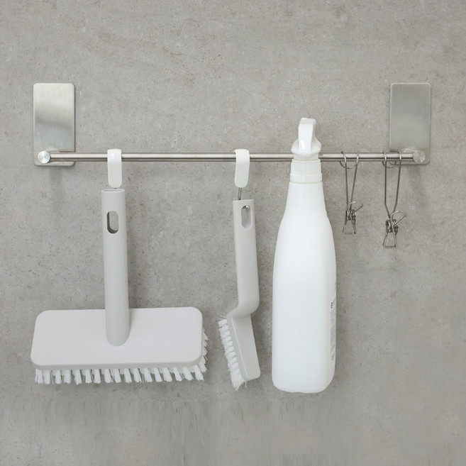 뉴앤룩 304스테인리스 무타공 수건걸이 다용도걸이, 무타공 스테인리스 304 가로형 수건걸이, 1