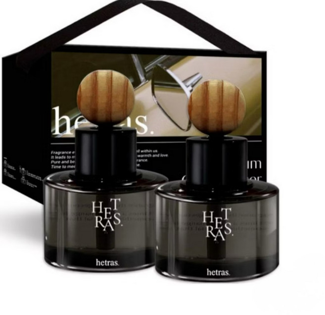 Hetras 韓國車用擴香 車用香水 擴香瓶 汽車芳香 芳香片 芳香罐 車用香氛, 2個, 07 Hotel Wood 五星飯店,2入77ml*2-車用擴香（原盒裝）, 07 Hotel Wood 五星飯店