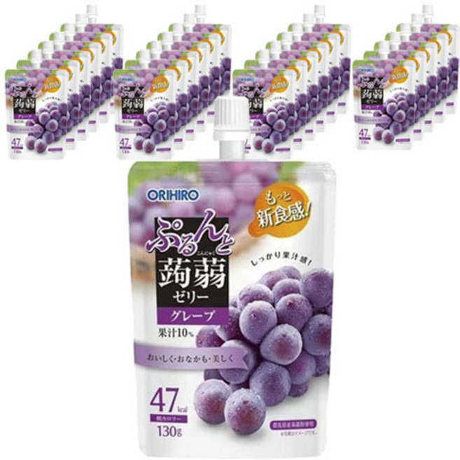 오리히로 탱글 곤약젤리 포도맛, 24개, 130g