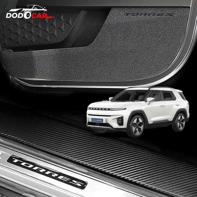 [카비니] 호환 2025 토레스 EVX 튜닝 용품 스크래치방지 도어커버 몰딩 카본 스티커