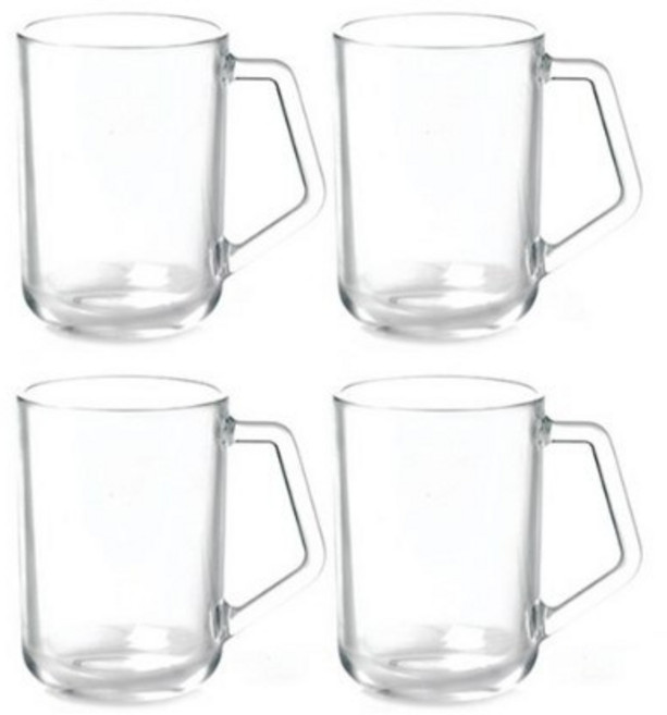 글라스락 내열강화유리 이지그립 머그컵 350ml, 투명, 48개