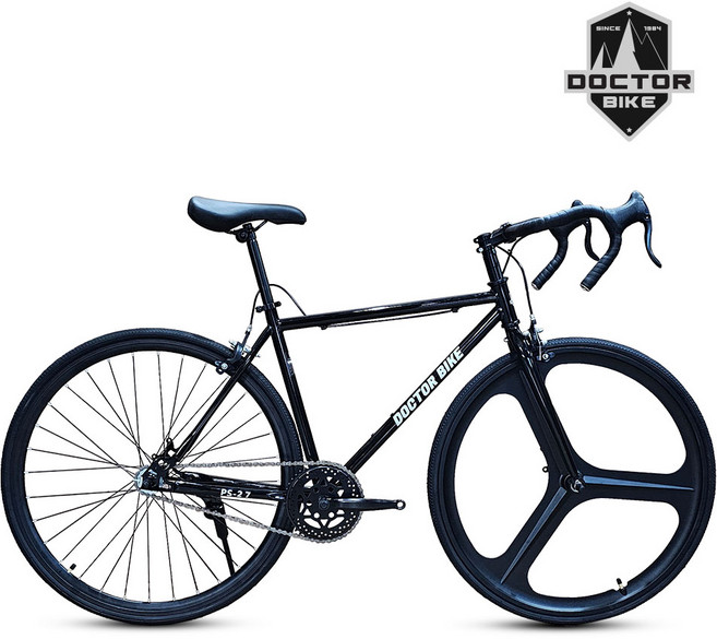 닥터바이크 700C 28C 입문용 초등학생 중학생 픽시자전거 PS-27 화이트 1개 160cm, 블랙