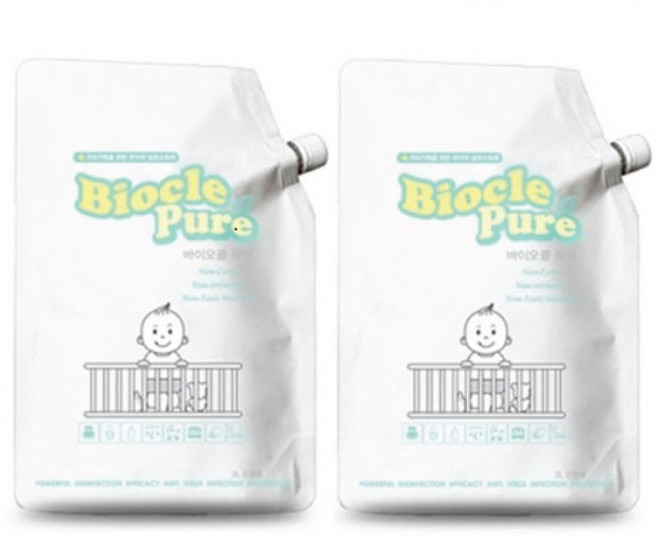 바이오클퓨어 2리터 리필용 / 자가소독용 살균제 / 미산성차아염소산수 (PH5.5~6.5), 2L, 2개