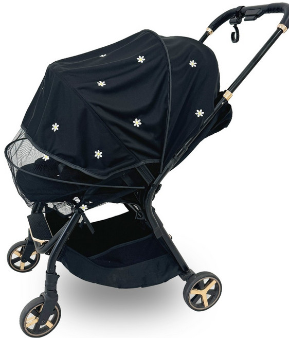 어프리비 유모차 모기장 햇빛가리개 2in1 커버 가리개 방충망, 데이지, 1개