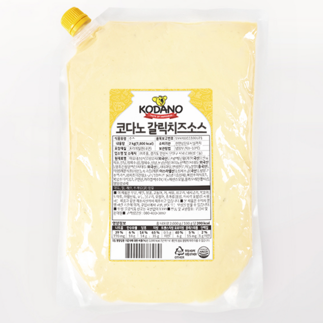 지케이푸드 코다노 갈릭치즈소스 2kg 갈릭 소스 치즈, 1개