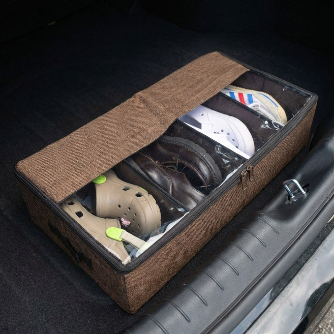 차량용 신발장 트렁크 신발보관함 수납 정리함 소소한틈, 브라운