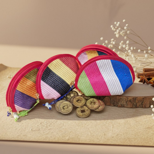 소다밍 한국 전통 색동 파우치 미니 동전 지갑