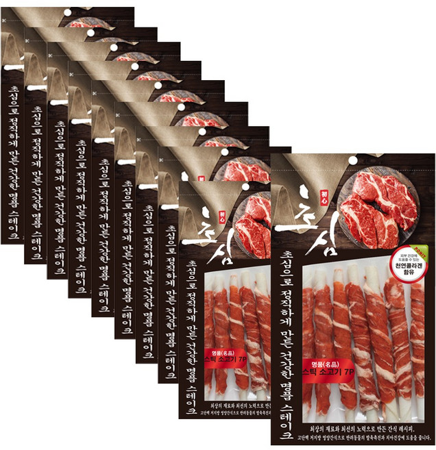 초심 강아지 스틱껌 7p, 소고기, 98g, 10개