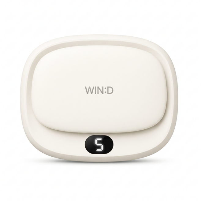 와이드 핸즈프리 WIN:D 휴대용 미니 선풍기 목걸이 탁상용 손풍기, 퓨어화이트, rdf16850