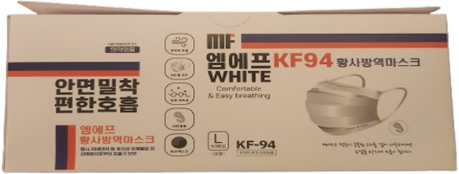 국산 엠에프 KF94 황사방역 덴탈형 마스크 블랙 화이트 50매, 50개입, 1개