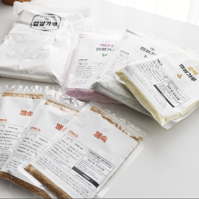 추석 흰색 송편 만들기 키트 반죽 떡 재료 어린이집 밀키트 체험 믹스 세트(멥쌀가루500g x 깨속170g)