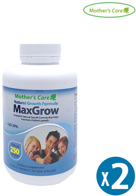 뉴질랜드 천연 성장 촉진 영양제 맥쓰 그로스 500mg 250캡슐 아르기닌 GHR 청소년 성인, 250정, 2개