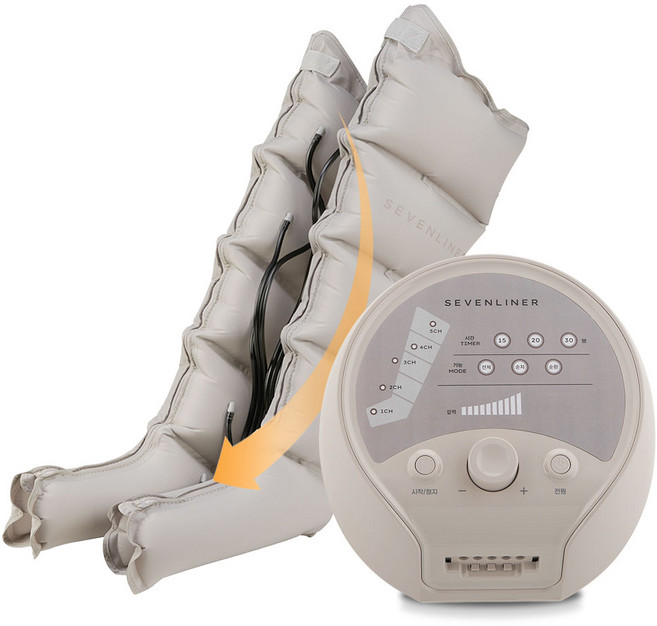 국내제조 세븐라이너 S3 공기압 다리 발 안마기 종아리마사지기 아이보리, 1개