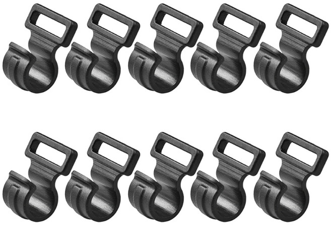 10pcs 캠핑 텐트 버클 캐러밴 천막 텐트 행거 걸림 끈 클립 후크, 검은색, 11*20*6mm