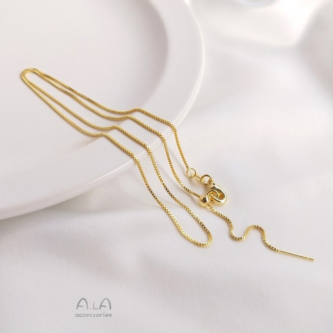 Ala 鍍18k金保色項鏈 女 玫瑰金 白金色 鎖骨鏈 細款 可調節
