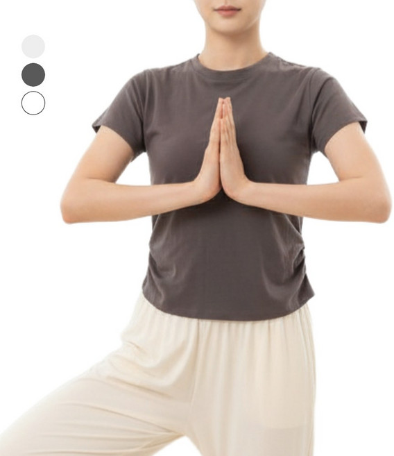 노바요가 요가복 면 티셔츠 필라테스 발레 스포츠 상의