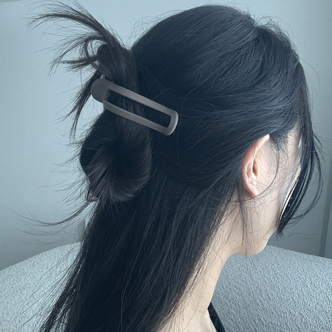 국산 무광 매트 악어 올림머리 반묶음 왕 헤어 집게핀 삔