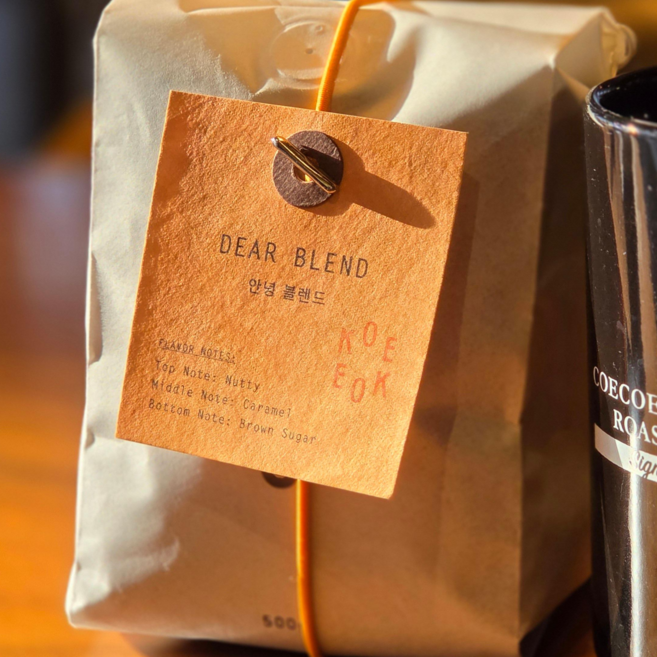 산미없는 고소한 커피원두 미디엄다크 로스트 견과류 브라운슈가 데일리 블렌드 코에코에 안녕 블랜드, 1개, 200g, 홀빈(분쇄안함)