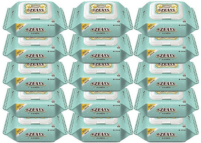 손소독티슈 캡형 30매 x 15팩, 15개