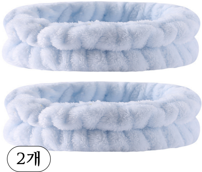 디어하우스 극세사 헤어 세안밴드, 스카이, 2개