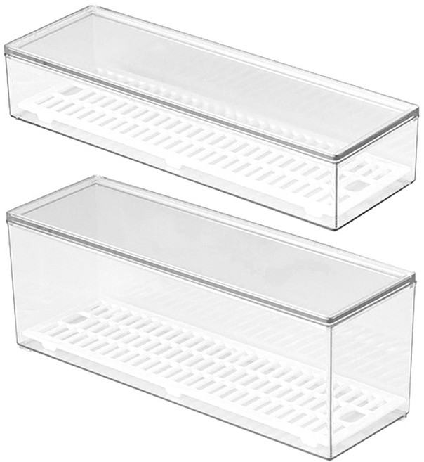 풀라이프 투명 물빠짐 수저통 조리도구통, 수저용+조리도구용, 1개