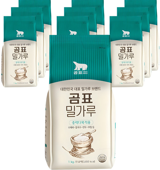 곰표 중력다목적용 밀가루, 1kg, 10개