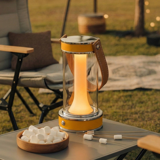 코넬 미니 무선 LED 램프 무드등 단스탠드 캠핑 렌턴 인테리어 오브제 탁상 조명, 엠버옐로우