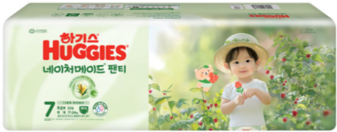 하기스 네이처메이드 팬티형 기저귀 여아용, 점보형 이상(3XL), 64매
