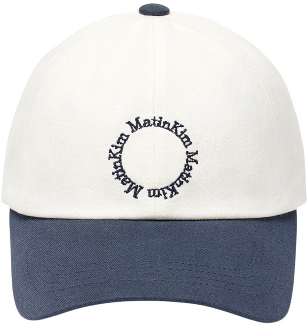 리코차니몰 마뗑킴 TWO TONE CIRCLE LOGO BALL CAP IN NAVY