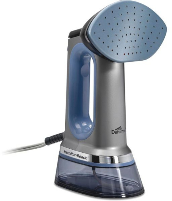 스팀 다리미 스티머 해밀턴 비치 듀라톤 3-in-1 의류 다리미용 핸드헬드 1700와트로 45초 가열 300ml 탈착식 물탱크 27분간 자동 차단 그레이 & 블루 11559, 스팀 다리미 스티머 해밀턴 비치 듀라톤 3-in-1 의