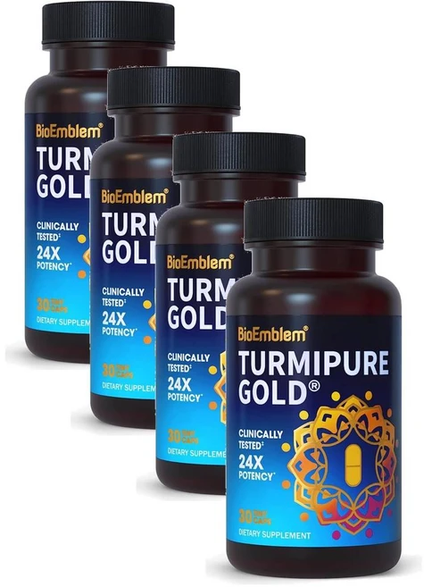 바이오엠들렘 터메릭 커큐민 터미퓨어 골드 300mg 미니 캡슐 BioEmblem TurmiPure Gold, 4개, 30정 - 쿠팡