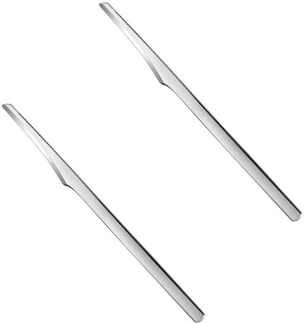 매니큐어 도구 발가락 손톱 면도기 칼 키트 캘러스 Rasp 파일 죽은 스킨 리무버 스크레이퍼 풋 케어, Silver-2Pcs