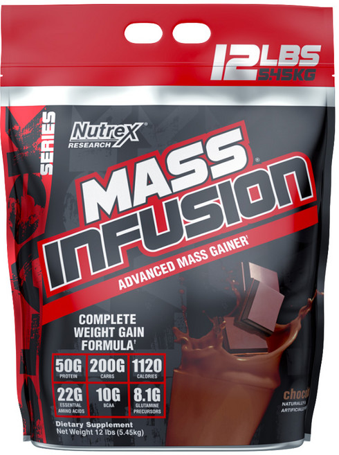 Nutrex Research Mass Infusion增肌高蛋白奶昔, 巧克力, 5.45kg, 1包