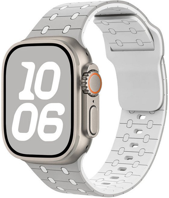 Snow 부드러운 실리콘 애플워치 스트랩, 그레이시화이트, 1개