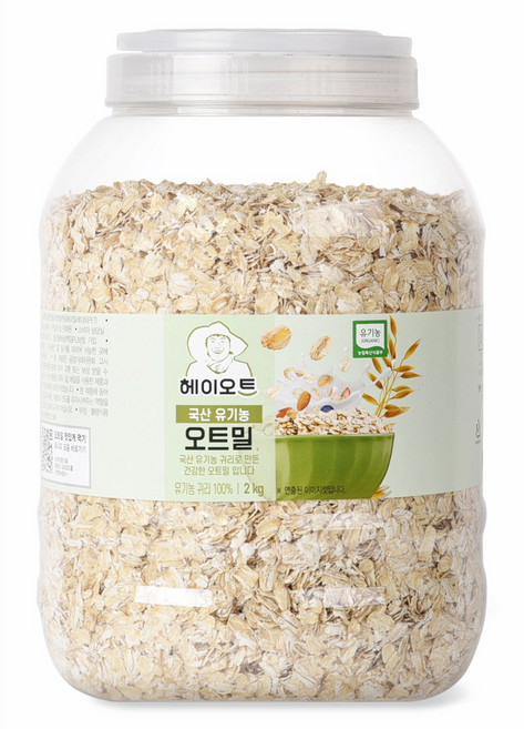 헤이오트 국산 유기농 오트밀 2kg PET, 1개
