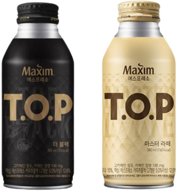 맥심 티오피 380mLx20캔(더블랙10+라떼10)/TOP대용량/혼합무배, 20개, 380ml