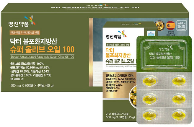 영진약품 닥터 불포화지방산 슈퍼 올리브오일 100, 1박스, 120정