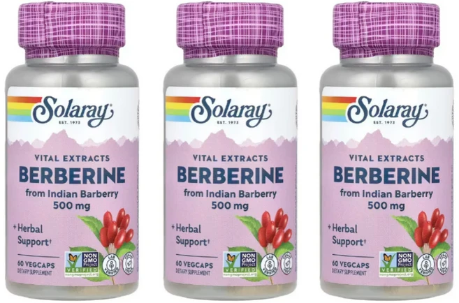 Solaray Berberine 인도 매자나무 추출물 500mg, 3통, 60정 - 쿠팡