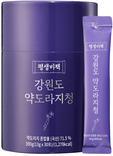평생비책 강원도 약도라지청 100% 약도라지 무설탕, 1세트, 30개입, 13g