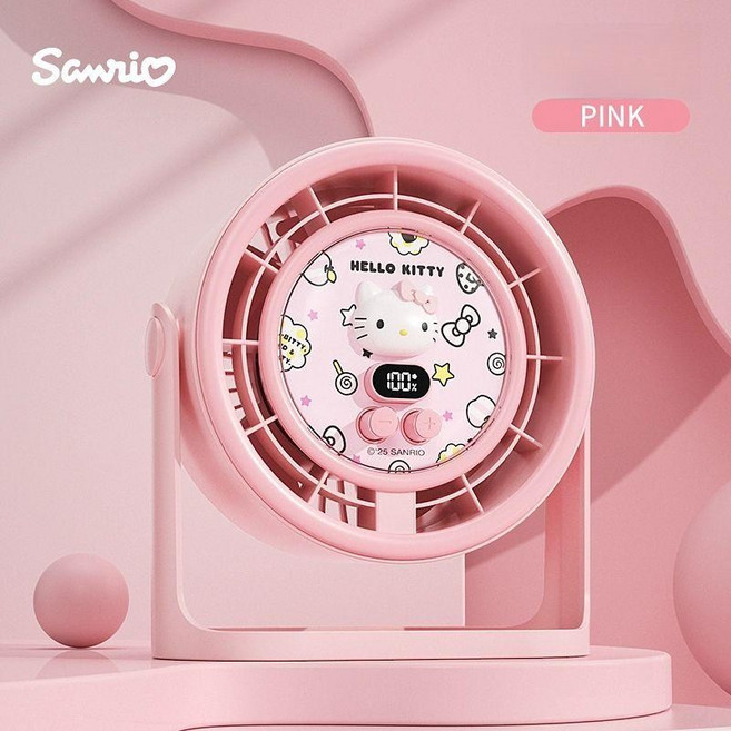 헬로 캐릭터 탁상형 무선 소형 USB 선풍기, 헬로키티, 20000mAh