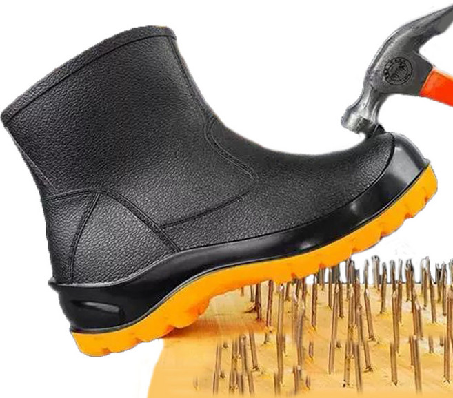 방수 작업화 남녀공용 레인부츠 사계절용 미끄럽 방지 현장 작업장화