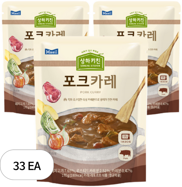 상하키친 포크 카레, 170g, 33개