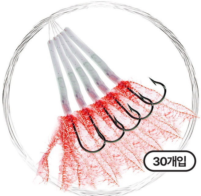 대용량 갈치 바늘채비 틴셀 아가미 장축광 야광튜브 30p 50p 선상갈치 낚시 2m, 1세트, 30개입